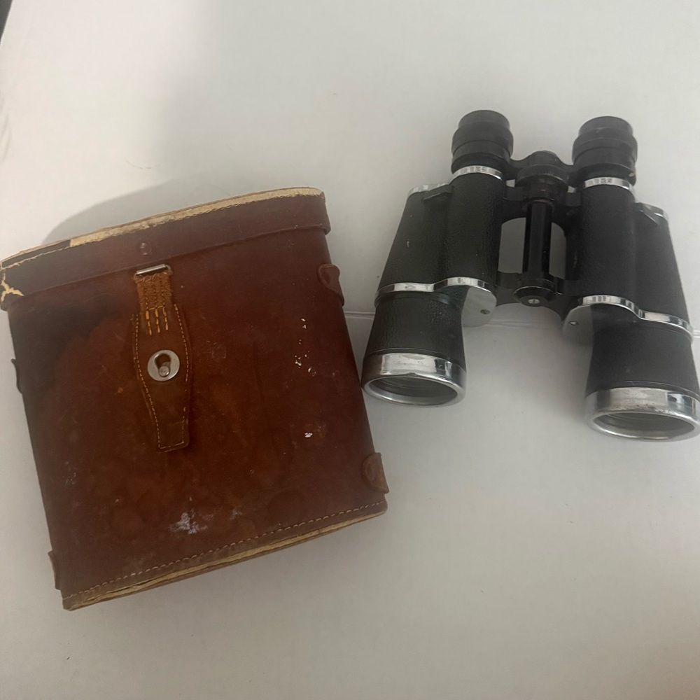 Vintage binoculars with case
